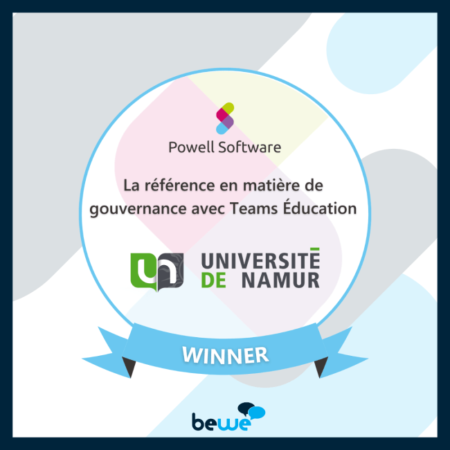 Une photo illustrant le badge BeWe : La référence en matière de gouvernance avec Teams Education