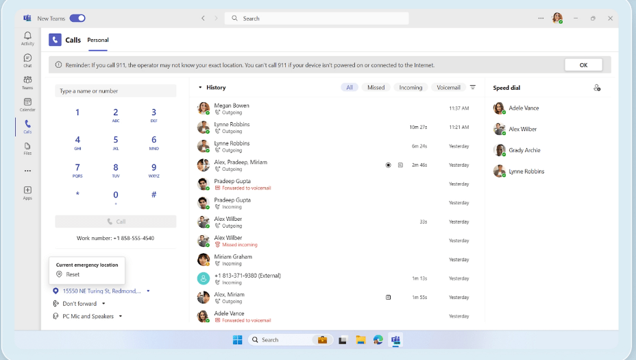 Image téléphonie Teams
