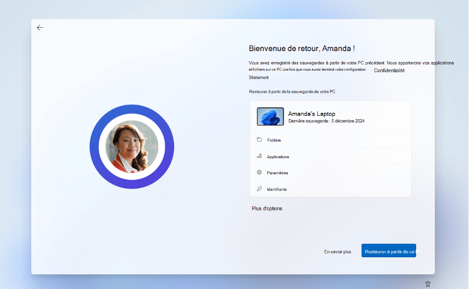 Sauvegarde microsoft